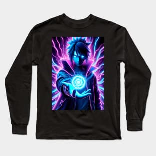 Sasuke neon cyberpunk Long Sleeve T-Shirt